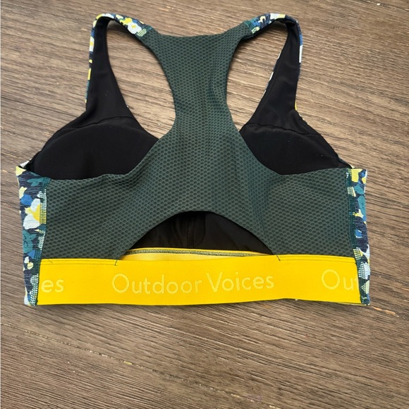 Outdoor Voices Floral Sports Bra - Yellow, Green, Black - Picture 2 of 3